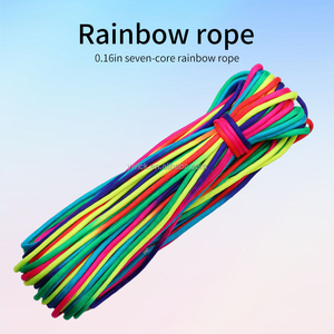 Bán Buôn 100ft 4Mm Cầu Vồng Màu Paracord Dù Dây Dây Dây Mil Spec 7 Sợi Leo Núi Cắm Trại Dây - Product Image 5