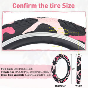 Pneu de vélo pliable en caoutchouc tricolore ZUKKA 20''x2.35'', pneu extérieur de remplacement pour <span class=keywords><strong>BMX</strong></span> et vélos pour enfants - Product Image 4