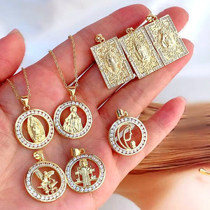 Collar Religioso <span class=keywords><strong>de</strong></span> Lujo CH-LHP1945 con Circonitas, Collar con Colgante <span class=keywords><strong>de</strong></span> María <span class=keywords><strong>San</strong></span> <span class=keywords><strong>Benito</strong></span>/<span class=keywords><strong>Cruz</strong></span>, Collar <span class=keywords><strong>de</strong></span> Cobre con Dije <span class=keywords><strong>de</strong></span> <span class=keywords><strong>San</strong></span> <span class=keywords><strong>Benito</strong></span> Chapado al por Mayor - Product Image 2