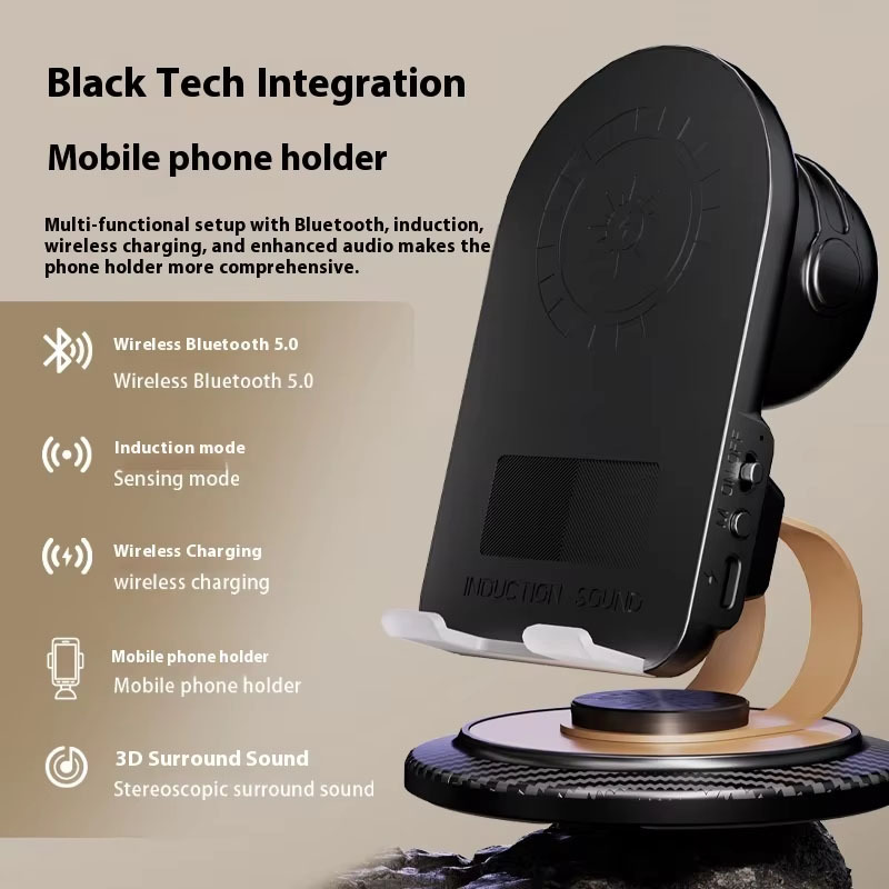H58 Sensing Model 360 Degree Rotation for Bluetooth Wireless Speaker with RGB LED Plastic Phone Stand Battery Powered · image 3
