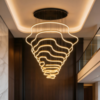 Lustre LED moderne et personnalisable Senfey à hauteur réglable, couleur personnalisable pour hall d'hôtel, escalier, foyer