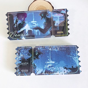 Venta caliente Impresión de doble cara holográfica Impreso Forma de boleto Tarjetas <span class=keywords><strong>Anime</strong></span> Dibujos animados Tarjetas de agradecimiento Logotipo personalizado Postales - Product Image 1