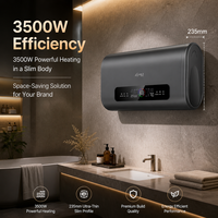 Chauffe-eau électrique OEM personnalisé pour usage domestique, 3500W, 50L-100L, à réservoir plat, avec contrôle WIFI et conversion de fréquence