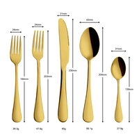 Ensemble de couverts de luxe plaqué or pour mariage royal, couverts en acier inoxydable poli miroir, ensemble de couverts dorés pour restaurants et hôtels