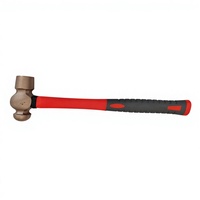 Marteau à tête sphérique en bronze d'aluminium de 0,2 kg de la marque Oak, outils anti-étincelles, avec manche en fibre de verre, adapté à divers domaines