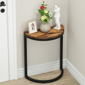 <span class=keywords><strong>Table</strong></span> d'appoint facile à assembler, <span class=keywords><strong>table</strong></span> basse <span class=keywords><strong>semi</strong></span>-circulaire, <span class=keywords><strong>table</strong></span> de canapé, bureau, petites tables d'appoint demi-rondes pour jardin, cour, patio - Product Image 6