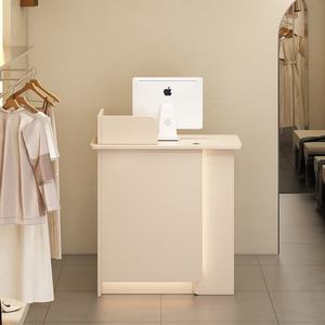 Comptoir de bar moderne et simple, petit comptoir de réception, caisse enregistreuse, comptoir en bois, table de magasin, réception pour le travail de bureau - Product Image 4