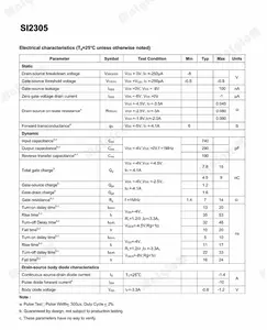 Mcigicm si2305 P-CH 8v 5.8a sot sot-23 si2305 mosfet SOT23-3 mosfet