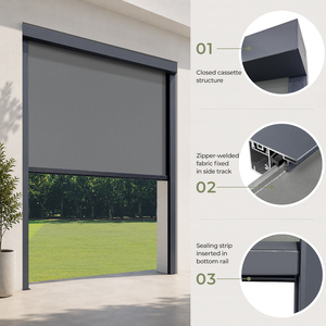 Tende <span class=keywords><strong>a</strong></span> Rullo Motorizzate da Interno ZSHINE con Telecomando, Schermo Antivento con Zip Track, Tapparelle Elettriche <span class=keywords><strong>per</strong></span> Hotel - Product Image 3