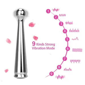 Neuer Edelstahl-<span class=keywords><strong>Dildo</strong></span> Metall-Analplug Prostata-Massagegerät mit Multifrequenz-Vibration Vibrierender Edelstahl-Vibrator - Product Image 3
