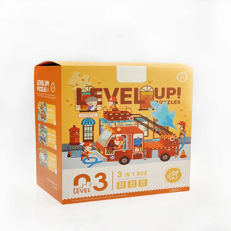 Newest selling custom education tools three in one level up kids cardboard kids puzzle