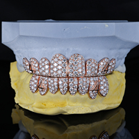 Grillz Hip Hop pour Hommes en Argent S925, Certifié par un tiers, avec Dents à Taille Brillante VVS, pour la troisième molaire