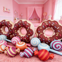 Donuts et bougies géants gonflables en PVC, décorations sur le thème des bonbons pour fêtes et événements