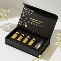 Boîtes rigides en papier personnalisées pour flacons de peptides magnétiques noirs de 5 ml, recyclables, doublées d'éponge, aseptiques, avec pelliculage brillant, emballage cadeau