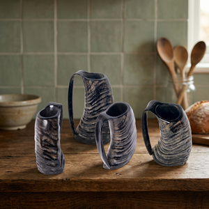 Ensemble de tasses artisanales rondes en corne de buffle, de qualité supérieure, de style viking, modernes, étanches, avec poignée robuste, design classique et standard. - Product Image 6