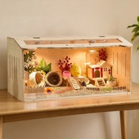 Cage en plastique pour petits animaux avec lumière LED pour hamster et poussins – Maison chaude d'hiver pour l'élevage