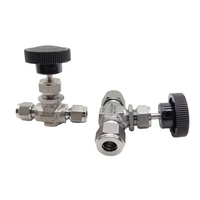 Vanne à aiguille à Double virole en acier inoxydable 316L, vanne de régulation de débit de tuyau de Source d'air d'instrument de 6mm 8mm 10mm