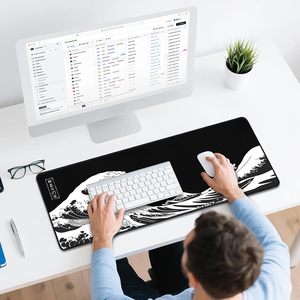 Tapis de <span class=keywords><strong>souris</strong></span> pour jeux - Tapis de bureau pour clavier et <span class=keywords><strong>souris</strong></span> - Grand tapis de <span class=keywords><strong>souris</strong></span> Kanagawa - Bureau, tapis de <span class=keywords><strong>souris</strong></span> à vagues de mer japonaises (31,5 x 11,8 pouces) - Product Image 5