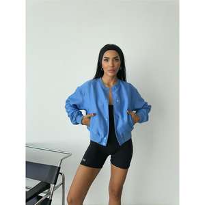Chaqueta Bomber Azul para Mujer en Tela Cyrus - Product Image 5