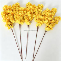 Bunga Sakura Kuning Buatan Tangan L-225, Harga Terjangkau, Ranting Bunga Sakura Artifisial, Pasokan Grosir untuk Dekorasi Pernikahan dan Thanksgiving