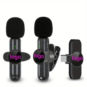 Trasmettitore e ricevitore di comunicazione Wireless microfono risvolto piccolo Podcast Min Cordless Vlog microfono per cellulare