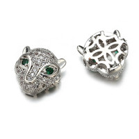 Cobre Micro Pave Zircon Crystal CZ Geometry Bead Charm Crown Leopard Helmet Skull DIY Jewelry Hallazgos para hacer accesorios