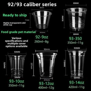 Vasos Desechables Transparentes de Plástico PET con Tapas, Calibre 98, 12/14/16/18/20/24 oz, Logotipo Personalizado para Café Helado, Latte, Jugo - Product Image 5