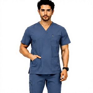 Ensemble de pantalon et haut médical pour homme, 2 pièces, respirant, en spandex, pour infirmiers, médecins, hôpitaux, vêtements de travail. - Product Image 1