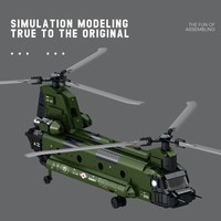Reborix 33031 Delta Force CH-47 Chinook Transport Helicopter Building Blocks ABS Plastic 1490 Piece Model Toy for Ages 14+