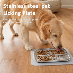 Tappetino in Acciaio Inossidabile per Cani e <span class=keywords><strong>Gatti</strong></span>, Tappetino Antiscivolo per Alimentazione Lenta, Tappetino da Pranzo per Animali Domestici - Product Image 3