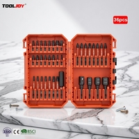 Kit de 36 embouts de tournevis à percussion Tooljoy, comprenant un porte-embouts et des embouts de serrage pour perceuses électriques