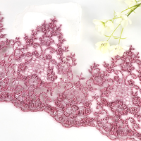 Dentelle brodée de qualité supérieure 100% polyester avec décoration de paillettes pour robes de mariée et vêtements |   Usine directe