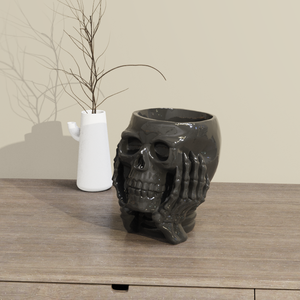 Verres à shot en céramique personnalisés, motif mexicain Jour des Morts, squelette noir couvrant le visage, pour Halloween, style Talavera - Product Image 5