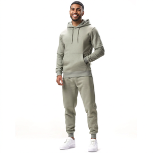 Survêtements pour hommes 100% coton personnalisés, très confortables, sweats à capuche avec logo, style décontracté d'hiver, design simple - Product Image 1