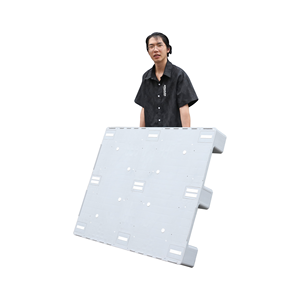 Palé de plástico industrial blanco JOIN, Palé de plástico de cubierta plana apilable de carga pesada de 1200x1000mm - Product Image 6