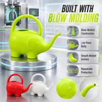 Arrosoir en plastique en forme d'éléphant avec long bec verseur, mignon, pour plantes d'intérieur, décoration de jardin, marque privée, fabricant en gros