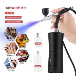<span class=keywords><strong>Kit</strong></span> aérographe portable avec 3 niveaux de pression, mini <span class=keywords><strong>compresseur</strong></span> d'air rechargeable pour maquillage, <span class=keywords><strong>peinture</strong></span> corporelle et nail art - Product Image 3
