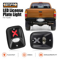 Lumière de plaque d'immatriculation LED de style X avec lentille argentée pour Toyota Tacoma 1995-2004 Pickup, double LED blanc et rouge, 00228-34938, 2 pièces