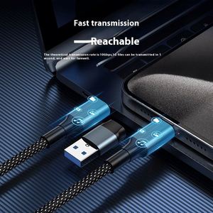 สายชาร์จเร็ว PD100W สำหรับ iPhone Android วัสดุแบบถัก 1 ม. 2 ม. สาย USB 2 in 1 หัวต่อคู่แบบ Type-C - Product Image 2