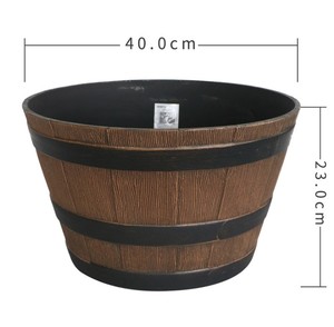 Elegante Jardinera de Madera con Forma de Barril para Jardín, Maceta Cilíndrica Clásica para Decoración - Product Image 2