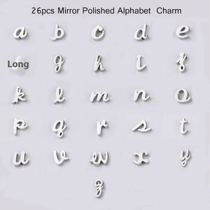 Cross-Border Spot DIY Zubehör Kleiner Lochs piegel Vergoldete Edelstahl perlen Englischer Buchstabe Mode Anhänger Charms - Product Image 4