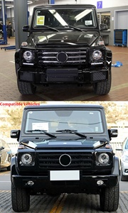 Noir brillant W463 OE mise à niveau GT Style calandre avant pour <span class=keywords><strong>Mercedes</strong></span> Benz classe G G350 G500 G550 modèles année 2005-2018 - Product Image 5