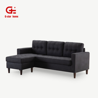 Luxuriöses Chesterfield L-förmiges Ecksofa-Set für Apartment- und Hotel-Wohnzimmer Modulares Stoffsofa