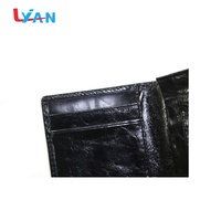 Dompet Kartu Bisnis Klasik Pria LIYAN Kualitas Unggul Kulit Asli Hitam Penutup Kancing Multifungsi 3 in 1