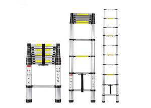 <span class=keywords><strong>Escalera</strong></span> Telescópica de Aluminio de 10 Peldaños - Grado Profesional para Construcción y Trabajos en Techos - Product Image 3