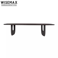 WISEMAX MÖBEL Nordic Design Küchentisch Stabil Massiv Eichenholz Modern Schwarz Oval Home Esstisch Set 8 Sitzer für Villa
