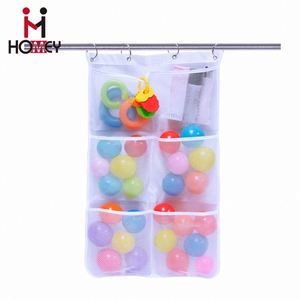 <b>Large</b> Bath Toy Storage Bag with Strong Suction Cups Baby Toy Organizer Foldable Hanging Design Fabric Material-stock <b>Square</b> - Product Image 5