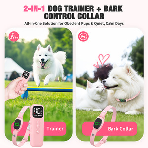 Pink Remote <b>Control</b> Dog Trainer With Color Screen <b>Bark</b> Suppressor For Pet Training One-To-One Model LA931 - Product Image 4