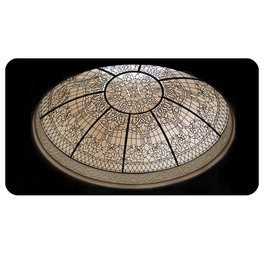 밝은 그늘을 위한 Leaded 스테인드 글라스 돔 반경에 의하여 착색되는 유리제 천장 박판으로 만들어진 부드럽게 한 박판으로 만들어진 유리제 채광창