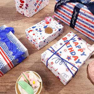 Wholesale High Quality Birthday <b>Tissue</b> Rolls Red and <b>Blue</b> Packaging Wrapping <b>Paper</b> Roll Uperior Craftsmanship - Product Image 5